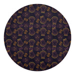 Ornament Tiki Mask Pattern Print Round Blanket