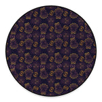 Ornament Tiki Mask Pattern Print Round Floor Mat