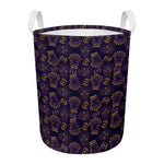 Ornament Tiki Mask Pattern Print Round Laundry Basket