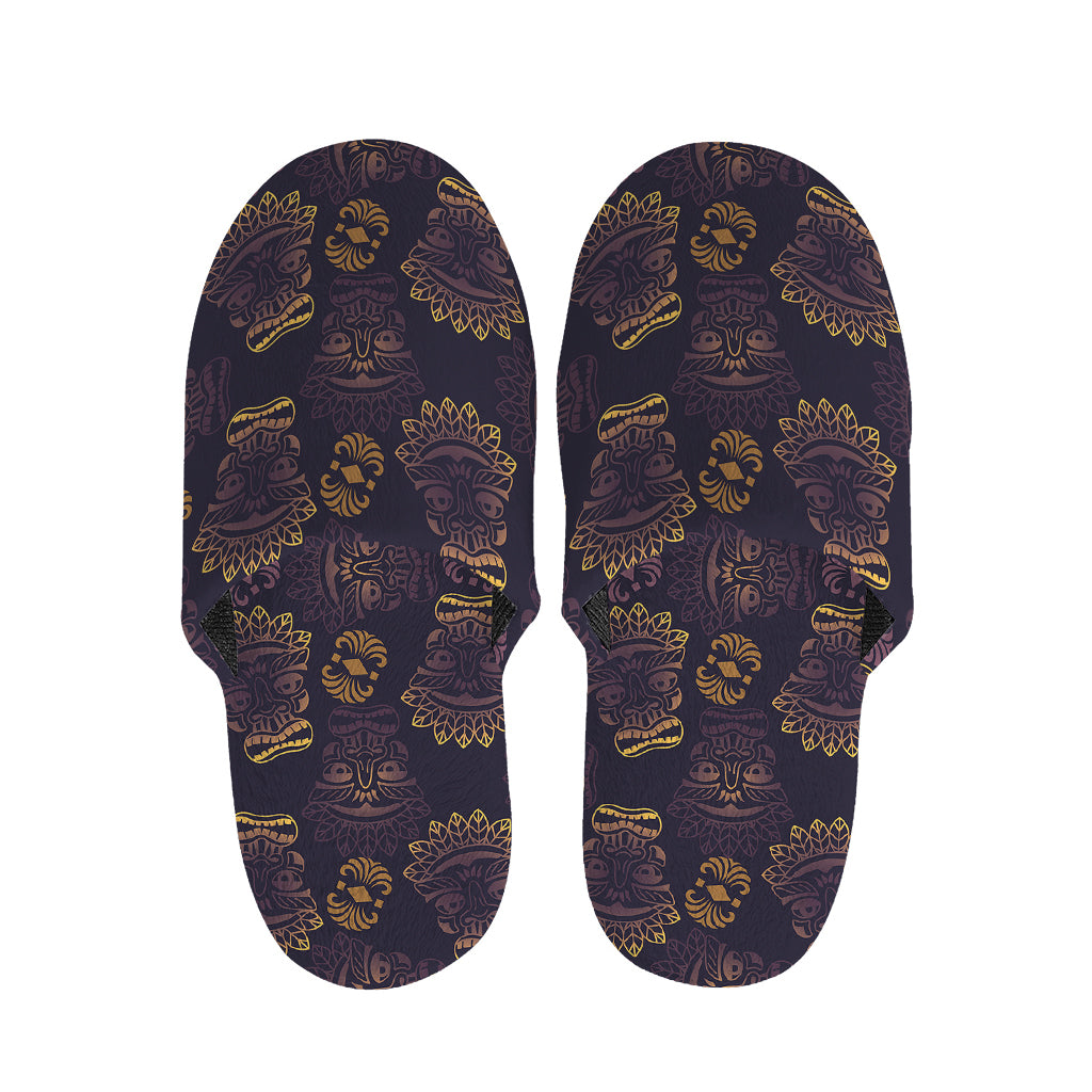 Ornament Tiki Mask Pattern Print Slippers
