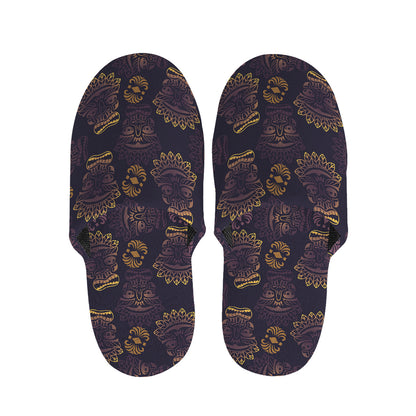 Ornament Tiki Mask Pattern Print Slippers