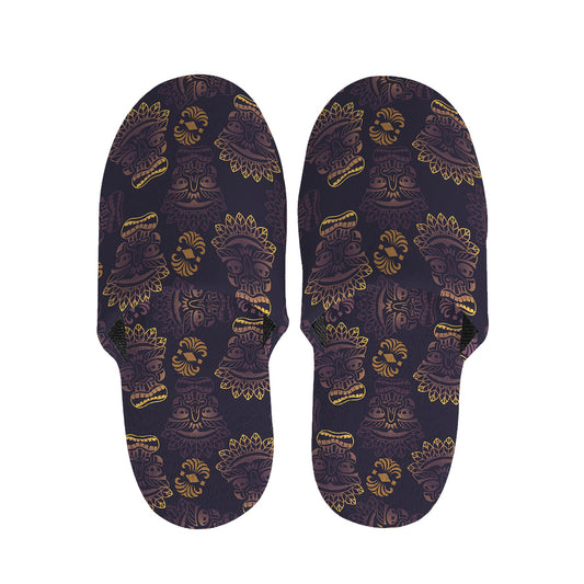 Ornament Tiki Mask Pattern Print Slippers