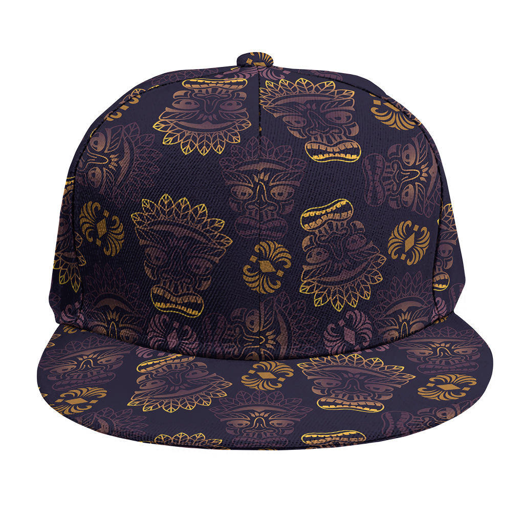 Ornament Tiki Mask Pattern Print Snapback Cap