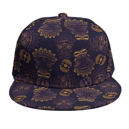 Ornament Tiki Mask Pattern Print Snapback Cap