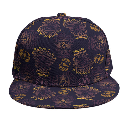 Ornament Tiki Mask Pattern Print Snapback Cap