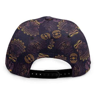 Ornament Tiki Mask Pattern Print Snapback Cap