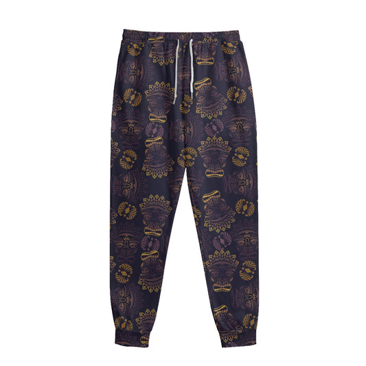 Ornament Tiki Mask Pattern Print Sweatpants