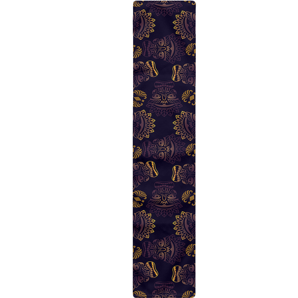 Ornament Tiki Mask Pattern Print Table Runner