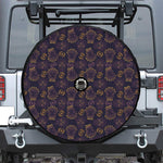 Ornament Tiki Mask Pattern Print Tire Cover With Camera Hole