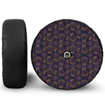 Ornament Tiki Mask Pattern Print Tire Cover With Camera Hole