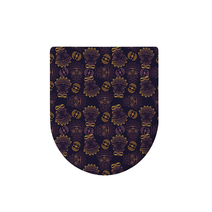 Ornament Tiki Mask Pattern Print Toilet Lid Cover