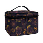 Ornament Tiki Mask Pattern Print Travel Makeup Bag