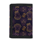 Ornament Tiki Mask Pattern Print Trifold Wallet