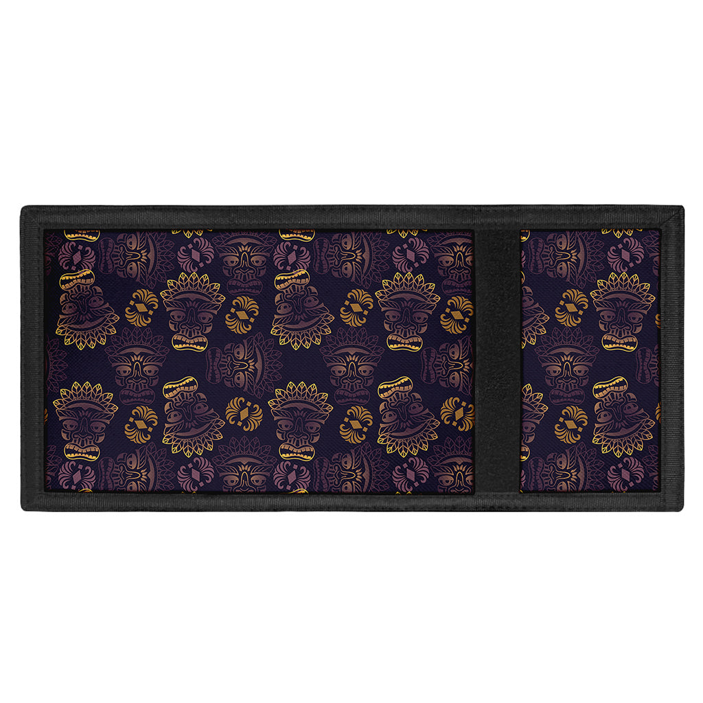 Ornament Tiki Mask Pattern Print Trifold Wallet