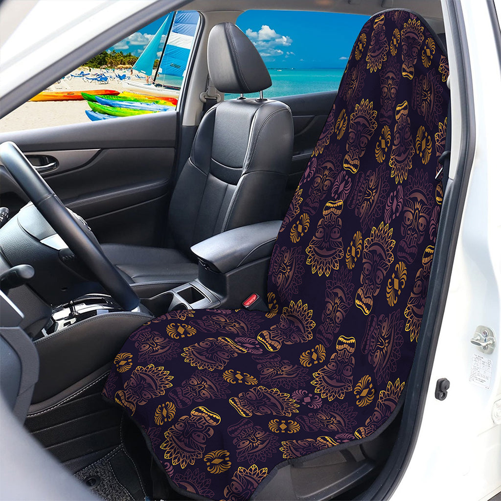 Ornament Tiki Mask Pattern Print Waterproof Car Seat Cover