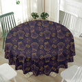 Ornament Tiki Mask Pattern Print Waterproof Round Tablecloth