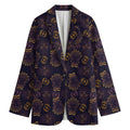 Ornament Tiki Mask Pattern Print Women's Cotton Blazer