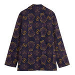 Ornament Tiki Mask Pattern Print Women's Cotton Blazer