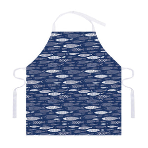 Ornamental Fish Pattern Print Adjustable Apron