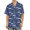 Ornamental Fish Pattern Print Aloha Shirt