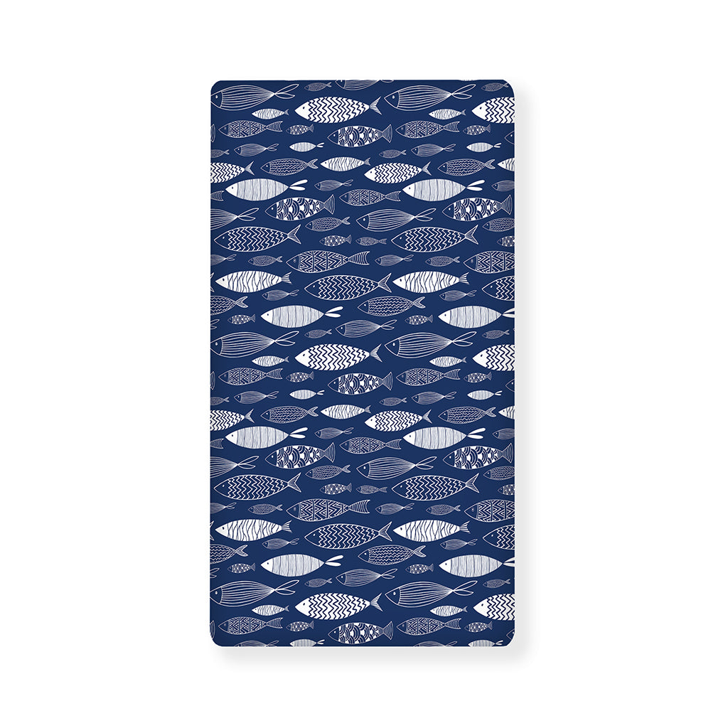 Ornamental Fish Pattern Print Baby Crib Sheet