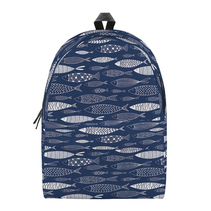 Ornamental Fish Pattern Print Backpack