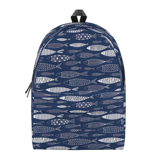Ornamental Fish Pattern Print Backpack