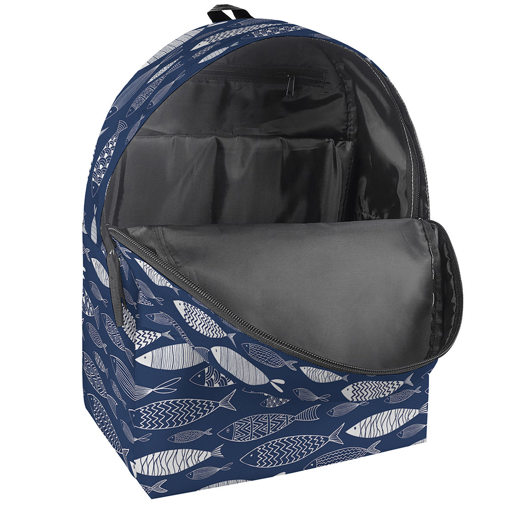 Ornamental Fish Pattern Print Backpack