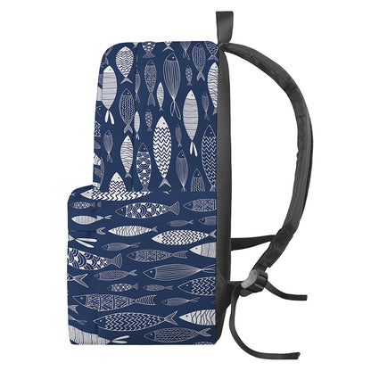 Ornamental Fish Pattern Print Backpack