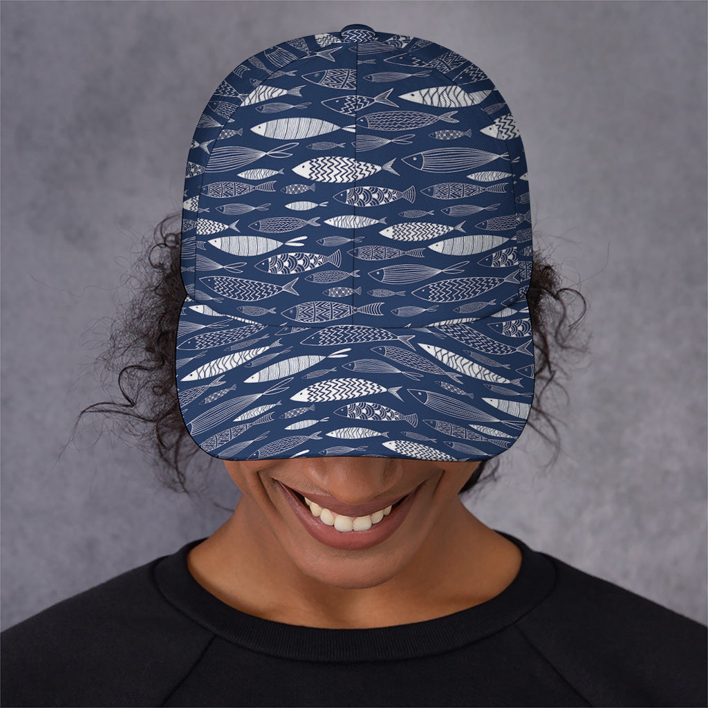 Ornamental Fish Pattern Print Baseball Cap