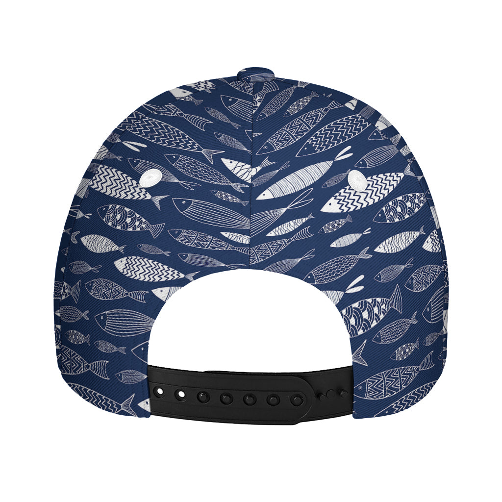 Ornamental Fish Pattern Print Baseball Cap
