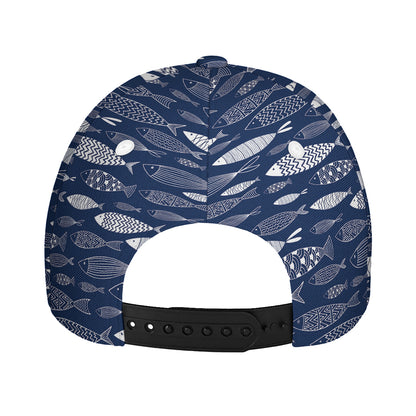 Ornamental Fish Pattern Print Baseball Cap