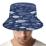 Ornamental Fish Pattern Print Bucket Hat