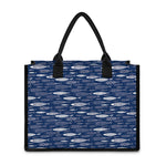 Ornamental Fish Pattern Print Canvas Tote Bag