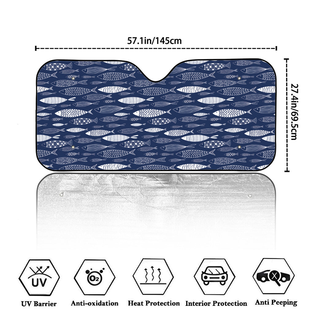 Ornamental Fish Pattern Print Car Windshield Sun Shade