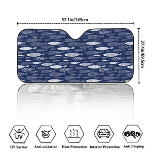 Ornamental Fish Pattern Print Car Windshield Sun Shade