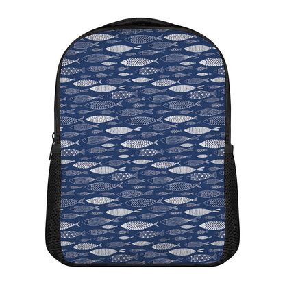 Ornamental Fish Pattern Print Casual Backpack