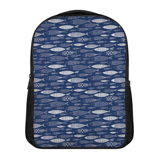 Ornamental Fish Pattern Print Casual Backpack