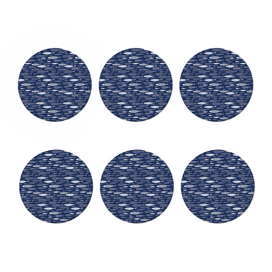 Ornamental Fish Pattern Print Coaster Set