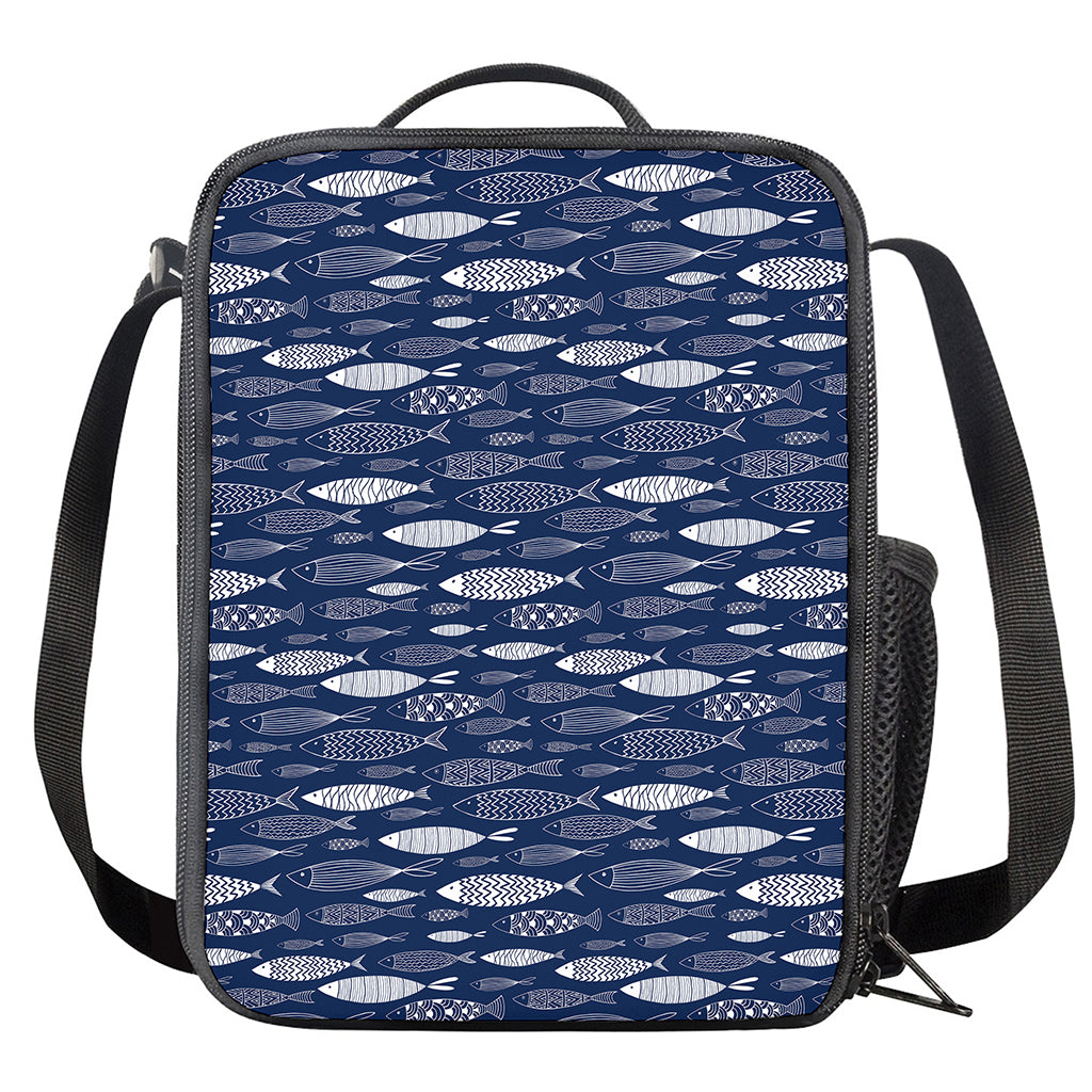 Ornamental Fish Pattern Print Crossbody Lunch Bag