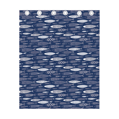 Ornamental Fish Pattern Print Curtain