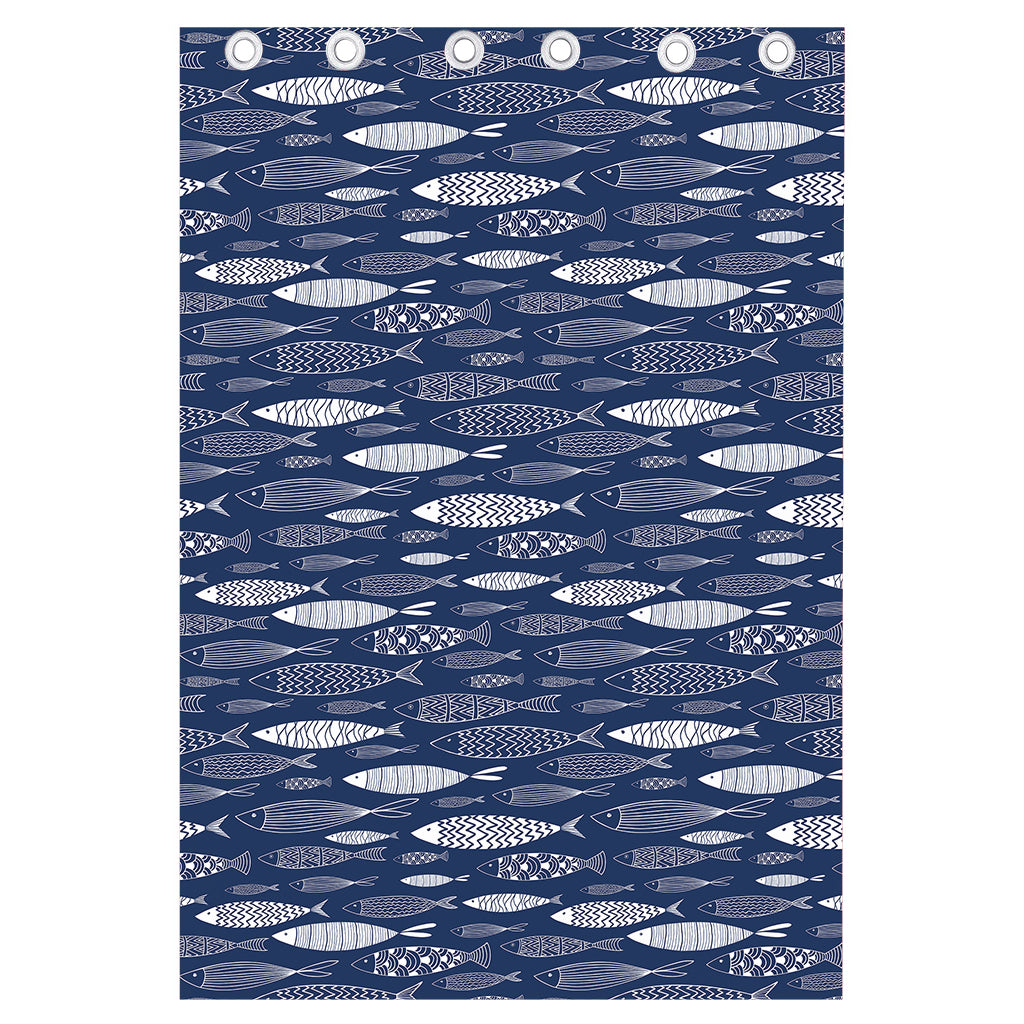 Ornamental Fish Pattern Print Curtain