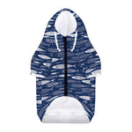 Ornamental Fish Pattern Print Dog Zip Up Hoodie