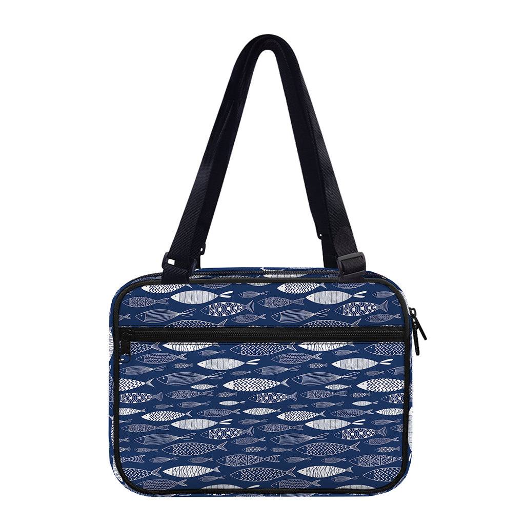 Ornamental Fish Pattern Print Double Strap Bible Bag