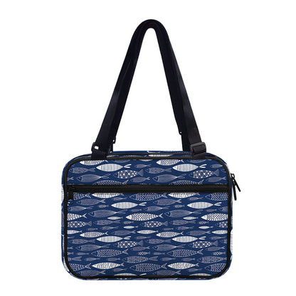 Ornamental Fish Pattern Print Double Strap Bible Bag