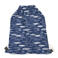 Ornamental Fish Pattern Print Drawstring Bag