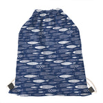 Ornamental Fish Pattern Print Drawstring Bag