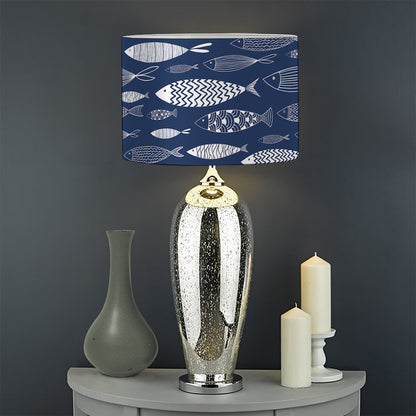 Ornamental Fish Pattern Print Drum Lamp Shade