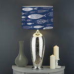 Ornamental Fish Pattern Print Drum Lamp Shade