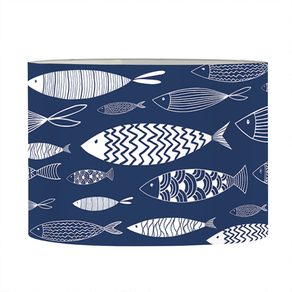 Ornamental Fish Pattern Print Drum Lamp Shade